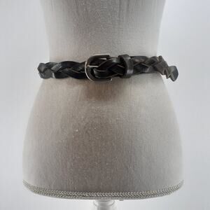 Eddie Bauer Women's Braided Dark Brown Leather Belt Braided M